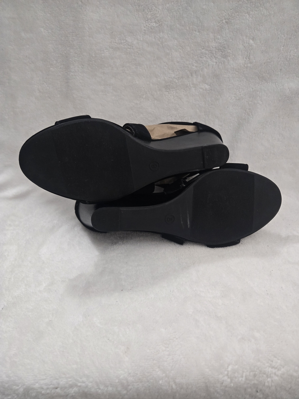 Women's Black Strappy Suede Block Heel Sandals Size 6 - Picture 2 of 6